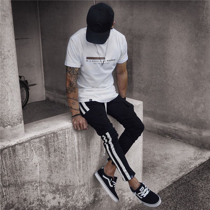 Side Stripe Camo Streetwear Joggingbyxor