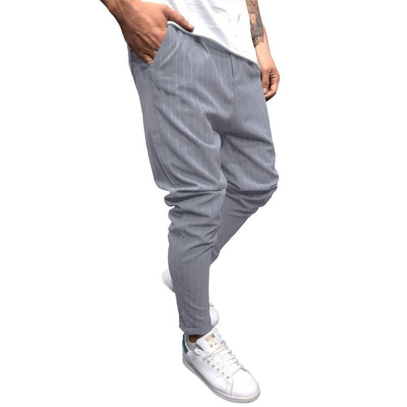 Streetwear Loose Stripe Middle Waist Byxor