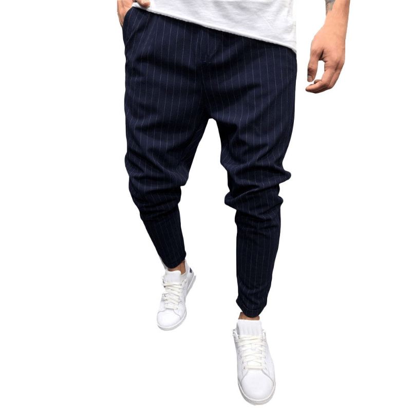 Streetwear Loose Stripe Middle Waist Byxor